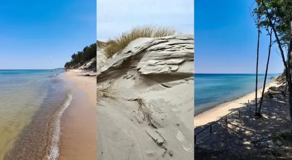 Trzy ujęcia plaży i wydm. Idealne miejsce, gdzie nad morze, by odpocząć.